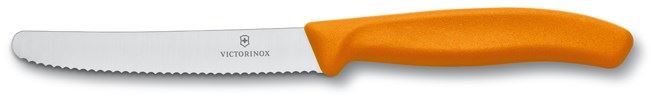 Kuchyňský nůž Victorinox nůž na rajčata s vlnkovaným ostřím 11 cm oranžový