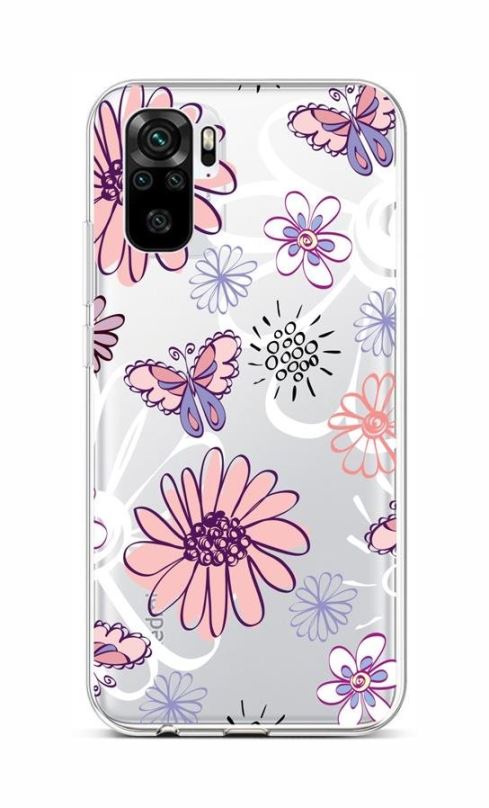 Kryt na mobil TopQ Xiaomi Redmi Note 10 silikon Flowers 58085