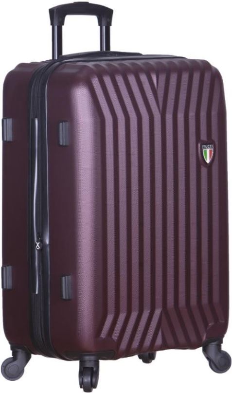 Cestovní kufr TUCCI T-0115/3 L ABS - vínová