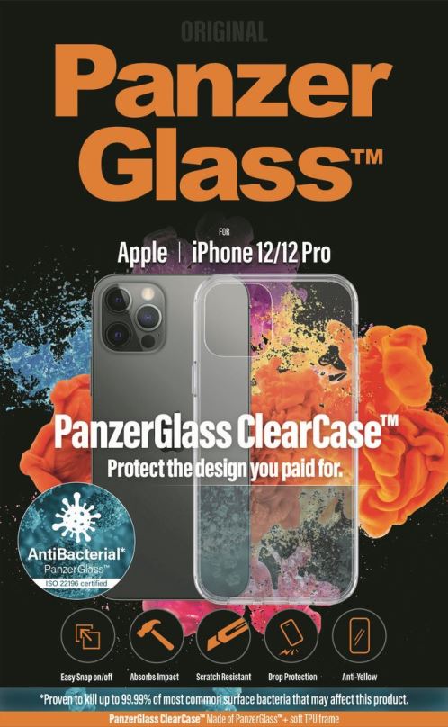 Kryt na mobil PanzerGlass ClearCase Antibacterial pro Apple iPhone 12/iPhone 12 Pro