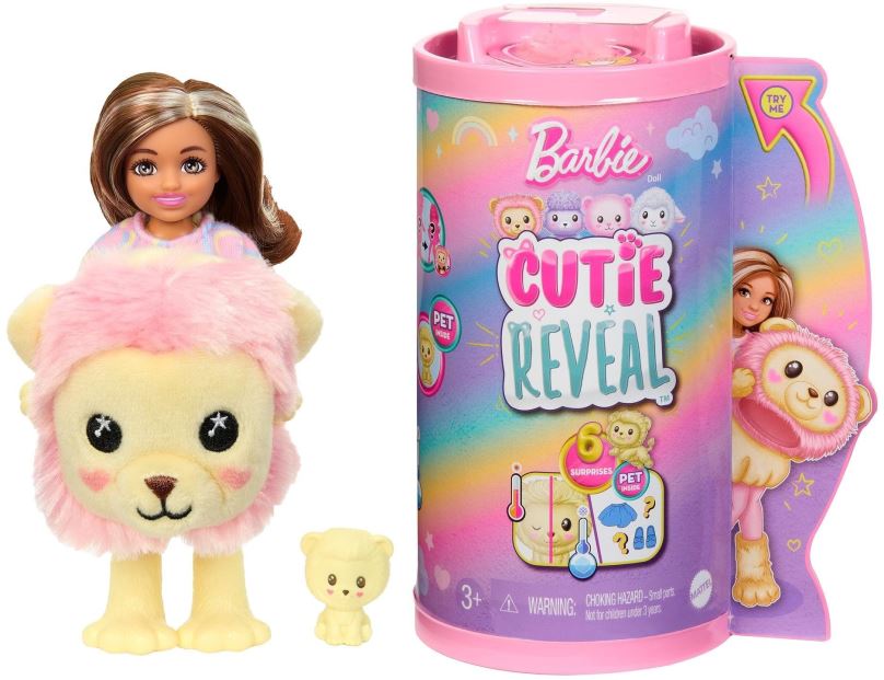 Panenka Barbie Cutie Reveal Chelsea pastelová edice - Lev