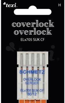 Jehly do šicího stroje Jehly pro overlocky/coverlocky Texi over/cover ELx705 SUK CF 5x80