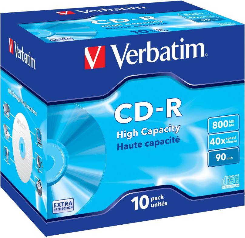 Média VERBATIM CD-R 800MB, 40x, jewel case 10 ks