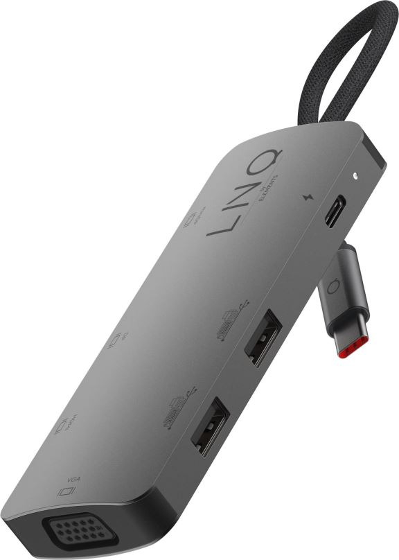 Replikátor portů LINQ 7in1 4K Triple Display HDMI Adapter with PD and Peripheral Ports - Space Grey
