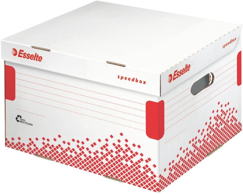 Archivační krabice ESSELTE Speedbox, 36.7 x 26.3 x 32.5 cm, bílo-červená