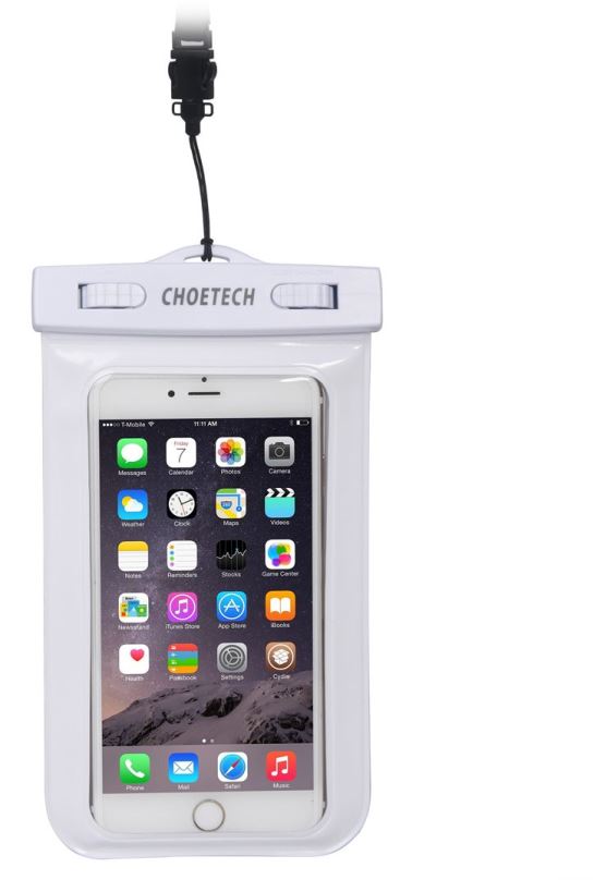 Pouzdro na mobil ChoeTech Waterproof Bag for Smartphones White