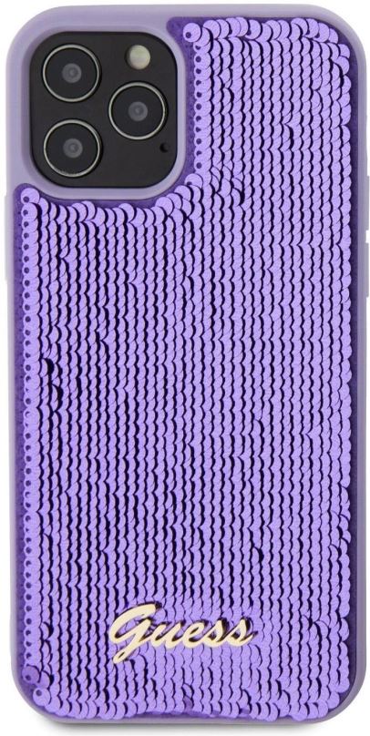 Kryt na mobil Guess Sequin Script Logo Zadní Kryt pro iPhone 12/12 Pro Purple