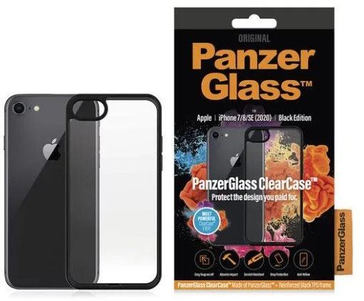 Kryt na mobil PanzerGlassClearCase Apple iPhone 7/8/SE (2020/2022) Black edition