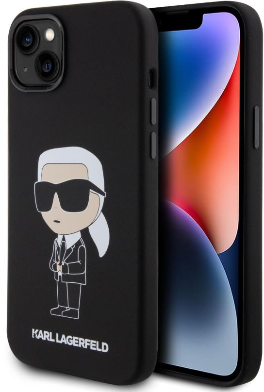 Kryt na mobil Karl Lagerfeld Liquid Silicone Ikonik NFT Zadní Kryt pro iPhone 15 Plus Black