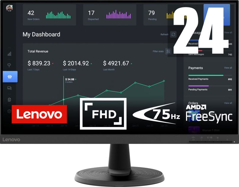 LCD monitor 23.8" Lenovo C24-40