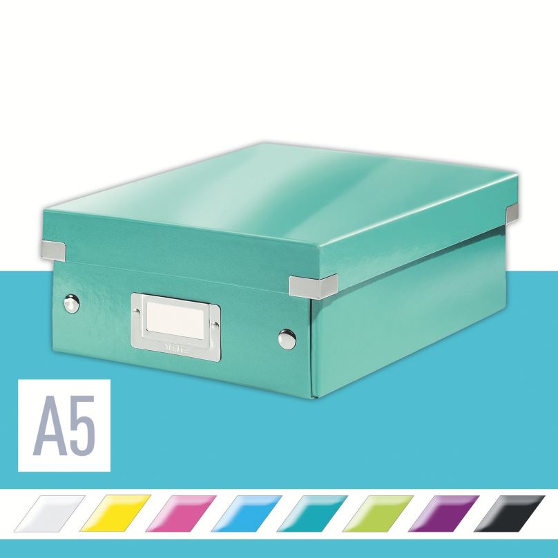 Archivační krabice LEITZ WOW Click & Store A5 22 x 10 x 28.2 cm, ledově modrá