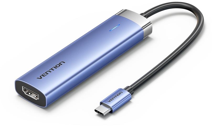 Replikátor portů Vention 5-in-1 USB-C to HDMI/3xUSB 3.0/PD100W Blue Aluminum Alloy Type