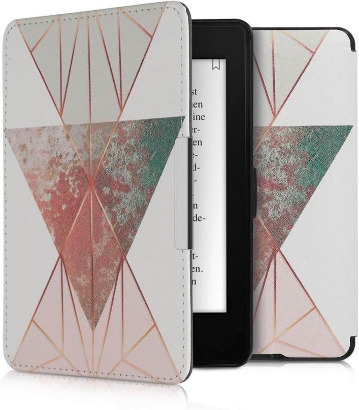 Pouzdro na čtečku knih KW Mobile - Triangular Shapes - KW2313540 - Pouzdro pro Amazon Kindle Paperwhite 1/2/3 - bílé, růžov