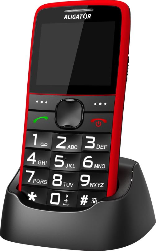 Mobilní telefon Aligator A675 Senior červená