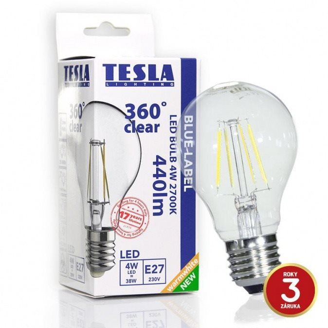 LED žárovka TESLA CRYSTAL LED RETRO BULB E27, 4W 1ks