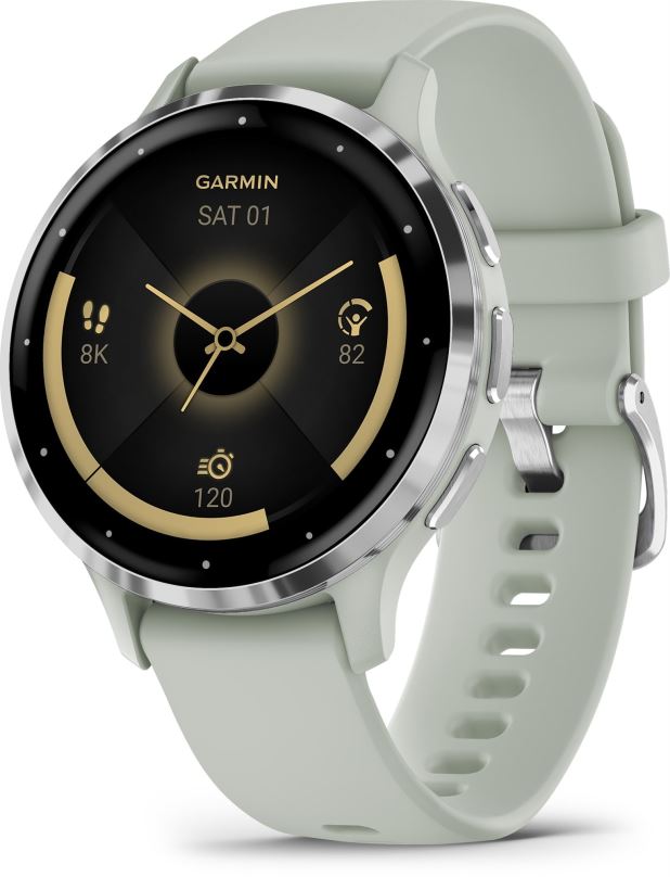 Chytré hodinky Garmin Venu 3S Silver/Sage Gray Band