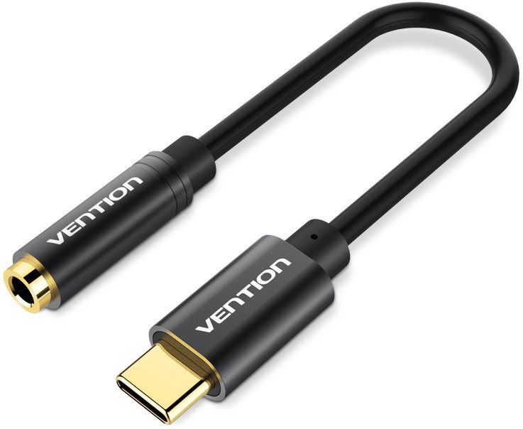Redukce Vention Type-C (USB-C) to 3.5mm Female Audio Cable Adapter with JieLi Chip 0.1m Black