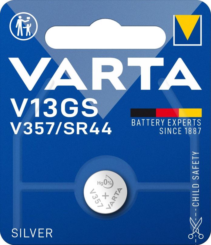 Knoflíková baterie VARTA speciální baterie s oxidem stříbra V13GS/V357/SR44 1ks