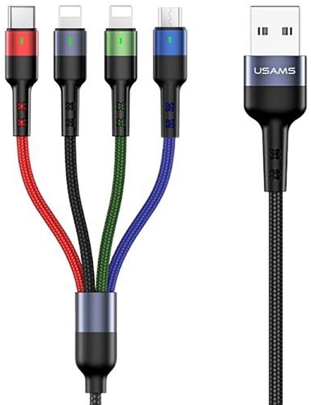 Datový kabel USAMS US-SJ410 U26 4in1 Charging & Data Cable 0.35m black