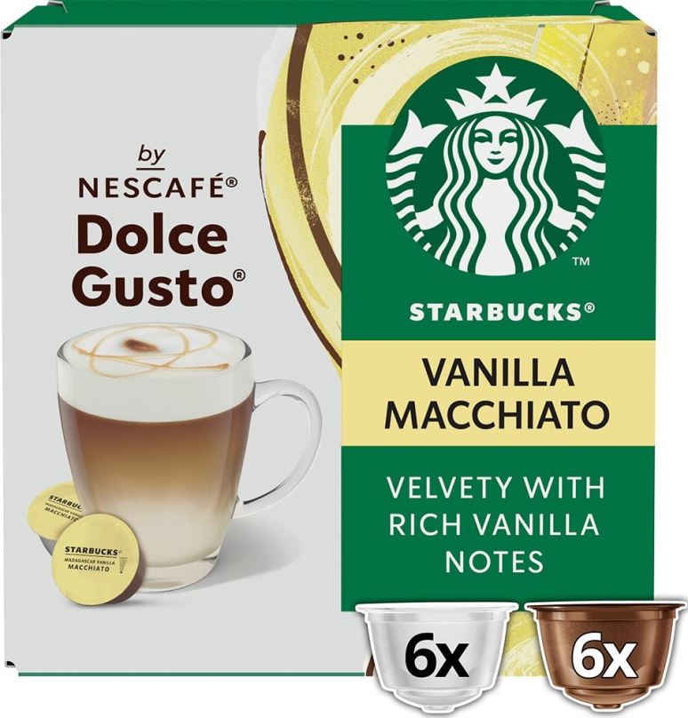 Kávové kapsle STARBUCKS® Madagascar Vanilla Macchiato by NESCAFÉ® Dolce Gusto® - 12 kapslí (6 porcí)