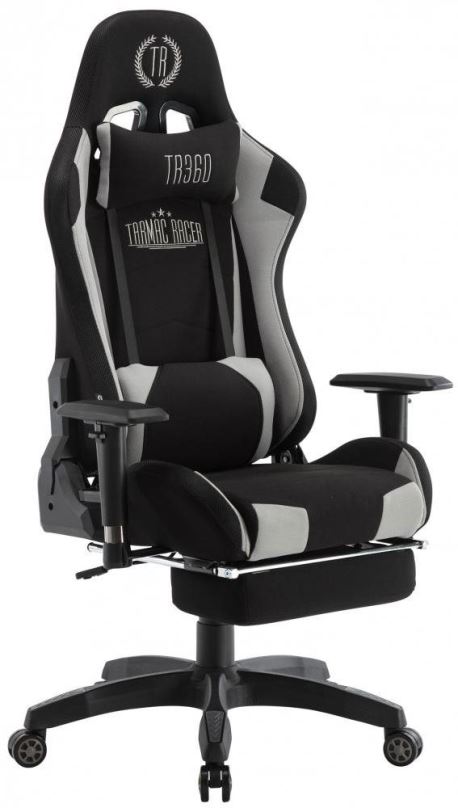 Herní židle BHM GERMANY Turbo LED, textil, černo-šedá