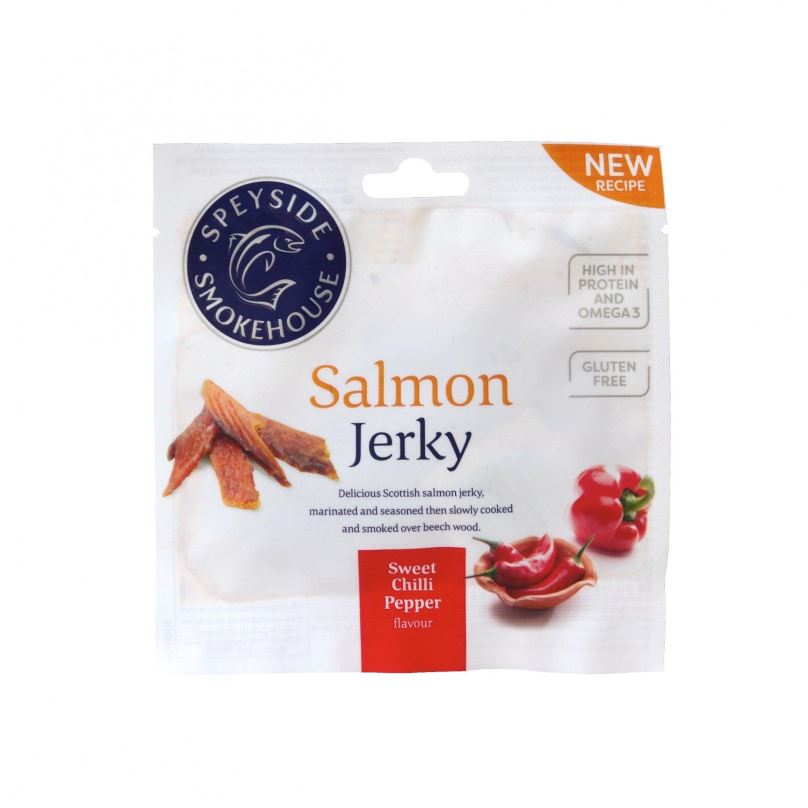 Sušené maso Speyside Salmon (losos) Jerky Sweet Chilli 30g