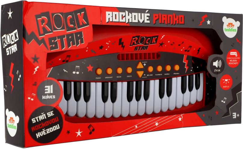 Dětské klávesy Teddies Piano Rock Star 31 kláves
