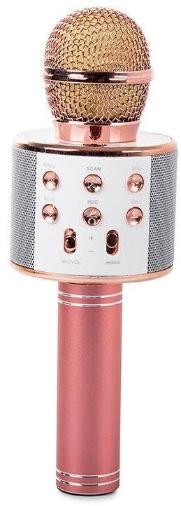 Dětský mikrofon Verk 01377 Karaoke Bluetooth mikrofon, 1800mAh, světle růžový
