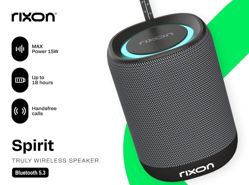 Bluetooth přenosný reproduktor Rixon Spirit 15W černý