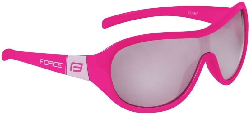 Cyklistické brýle brýle FORCE POKEY dětské, růžovo-bílé, černá skla