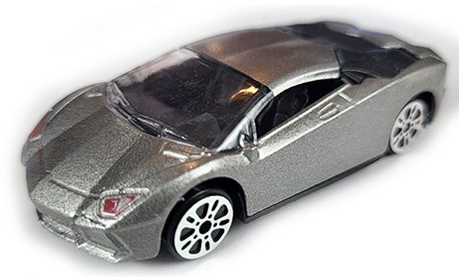 Auto Mikro trading Auto sportovní kov 7,5 cm 1:64 v krabičce - stříbrné