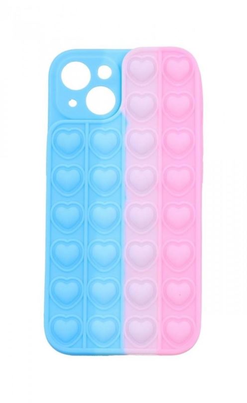 Kryt na mobil TopQ Heart Pop It iPhone 13 silikon modro-růžový 67969