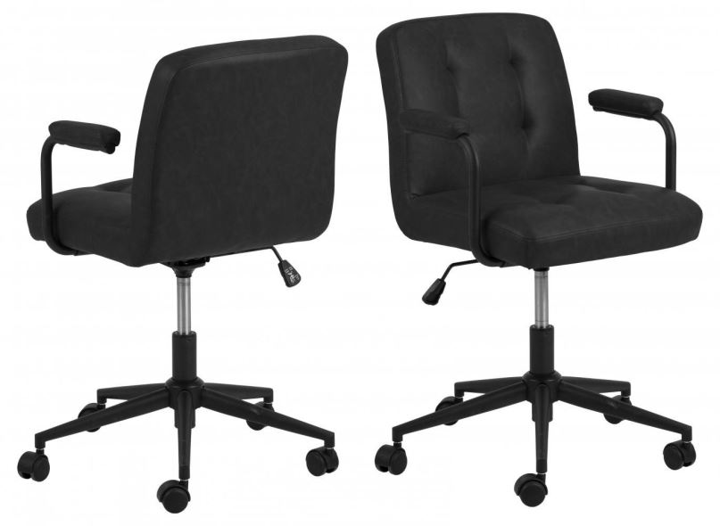 Kancelářská židle DESIGN SCANDINAVIA Cosmo, syntetická kůže, černá