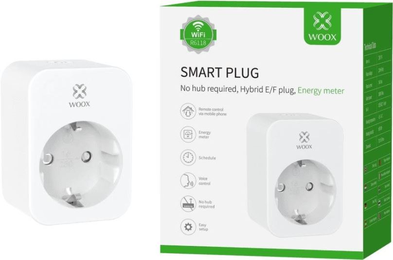 Chytrá zásuvka WOOX R6118 Smart Plug EU E/F Schucko 16A with Energy Monitor