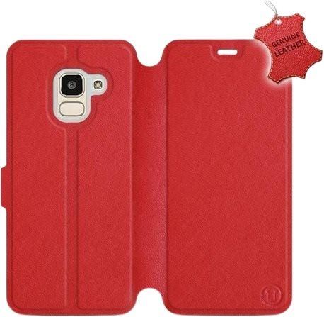 Kryt na mobil Flip pouzdro na mobil Samsung Galaxy J6 2018 - Červené - kožené -   Red Leather