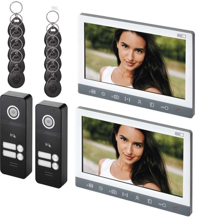 Videotelefon EMOS Sada videotelefonu EM-10AHD se 2 vstupy pro 2 účastníky