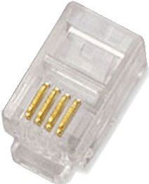 Konektor 10-pack,Datacom, RJ10, CAT3, UTP, 4p4c, nestíněný, skládaný, na licnu (lanko)