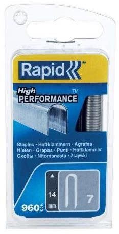Spony do sponkovačky RAPID kabelové High Performance, 7/14 mm, blistr - balení 960 ks
