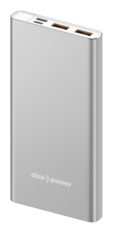 Powerbanka AlzaPower Metal 10000mAh Fast Charge + PD3.0 stříbrná