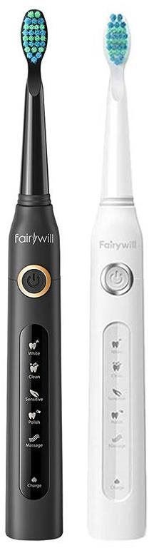 Elektrický zubní kartáček FairyWill FW-507 sonické, černý a bílá