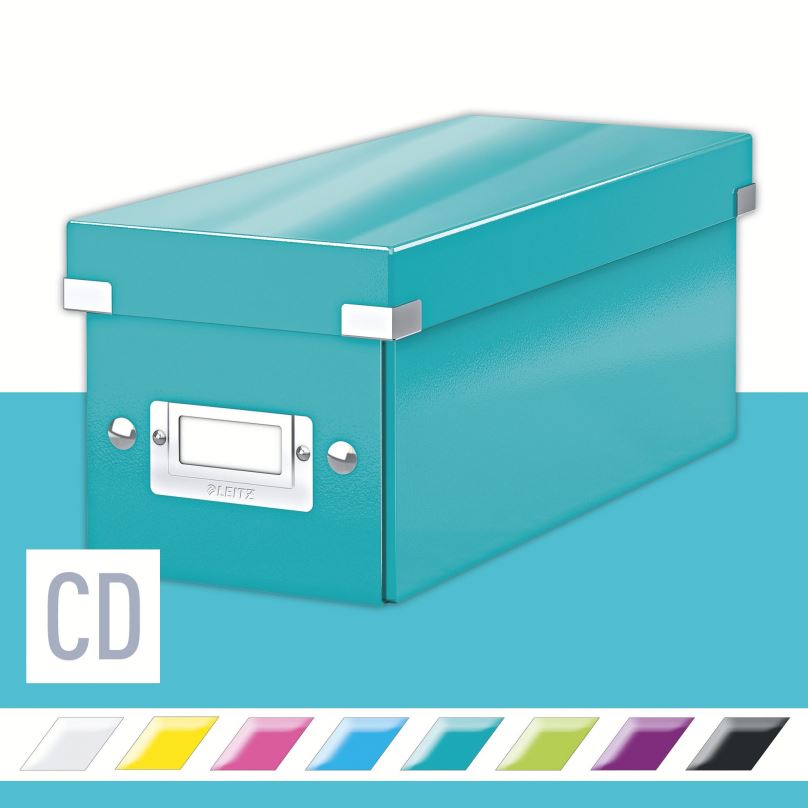 Archivační krabice LEITZ WOW Click & Store CD 14.3 x 13.6 x 35.2 cm, ledově modrá