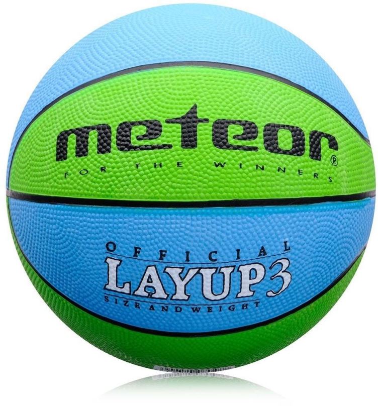 Basketbalový míč Meteor Layup vel. 3, modro-zelený