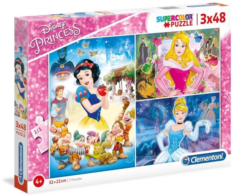 Puzzle Clementoni Puzzle Disney princezny 3x48 dílků