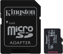 Paměťová karta Kingston MicroSDXC 64GB Industrial + SD adaptér