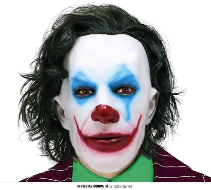Karnevalová maska Guirca Maska na Halloween s vlasy, The Joker