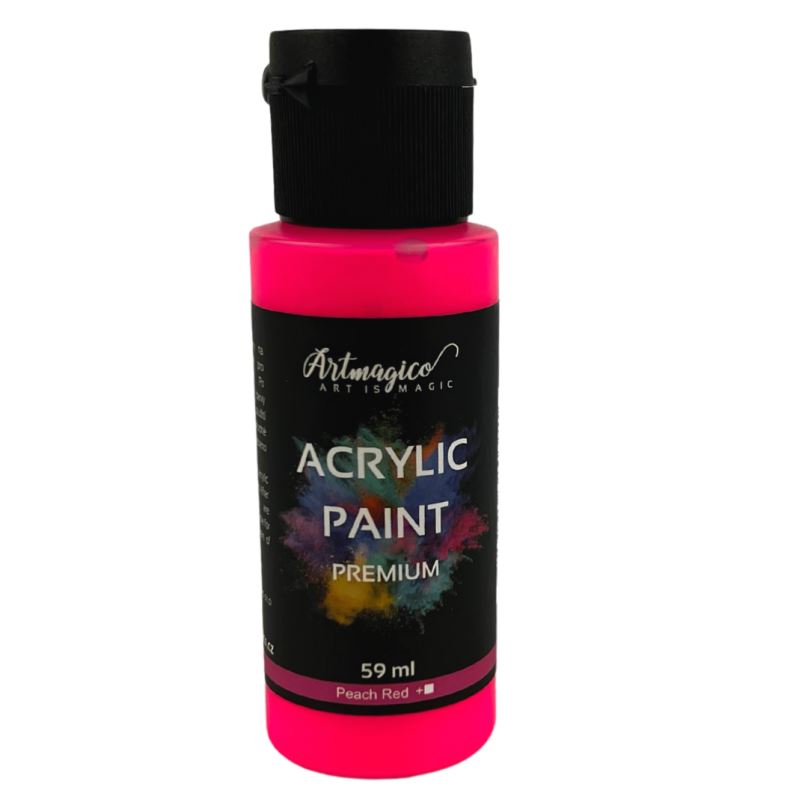 Artmagico - akrylové barvy Premium 59 ml Barva: Peach red - neonově růžová
