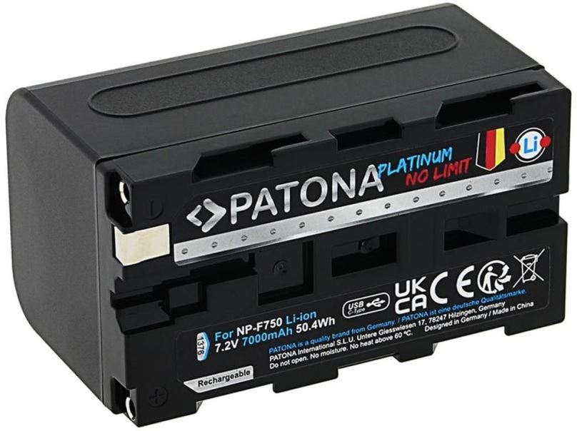 Baterie pro kameru PATONA baterie pro Sony NP-F750/F770/F950 7000mAh Li-Ion Platinum USB-C nabíjení