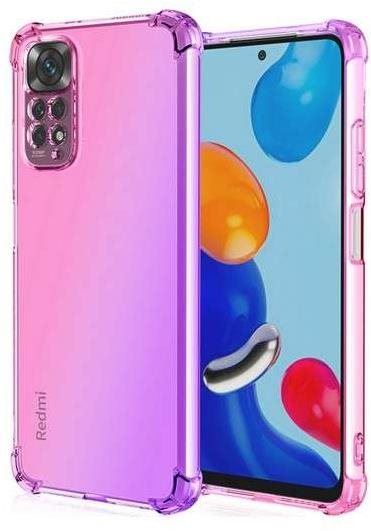 Kryt na mobil TopQ Kryt Xiaomi Redmi Note 11 silikon Shock duhový růžovo-fialový 71795