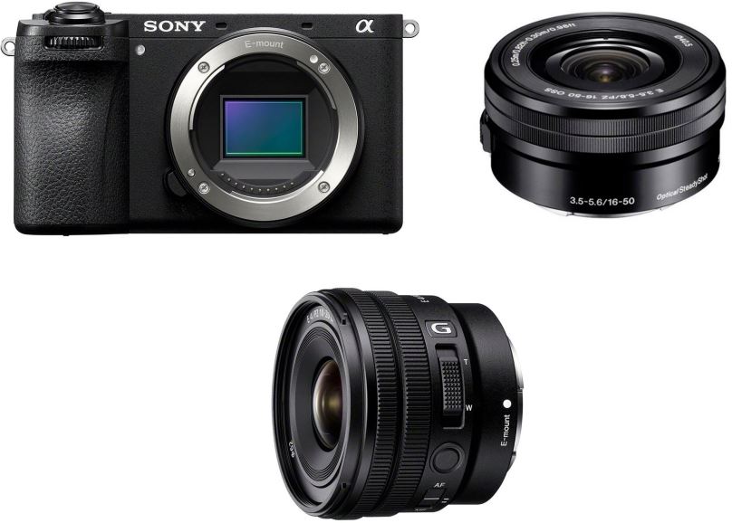 Set Sony Alpha A6700 + E PZ 16–50 mm f/3,5–5,6 + E PZ 10-20mm F4 G
