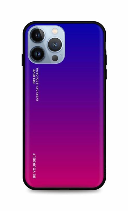 Kryt na mobil TopQ LUXURY iPhone 13 Pro Max pevný duhový fialový 65580